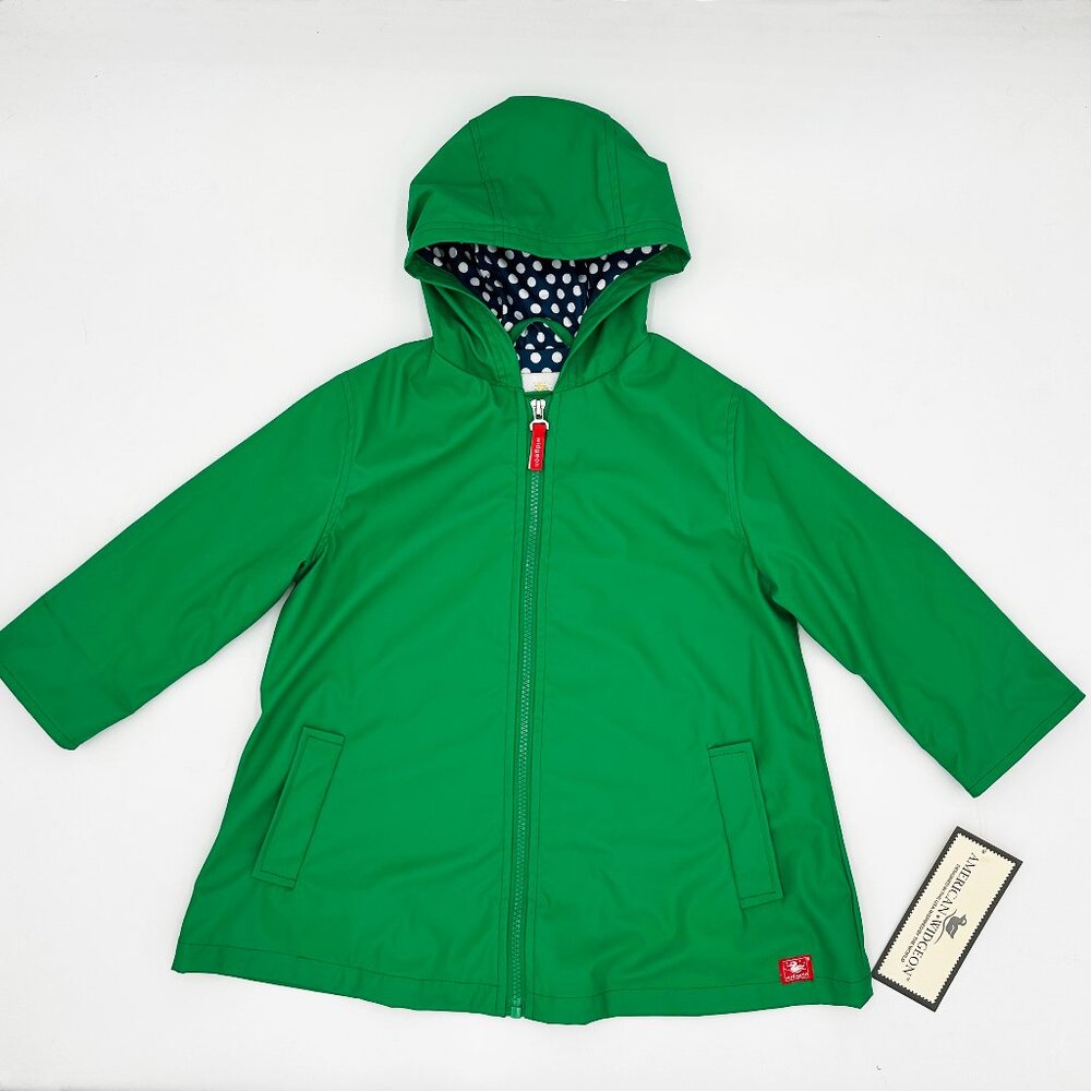 NWT Widgeon Kids Raincoat Size 4/5 — Golf Green + Fully Lined
